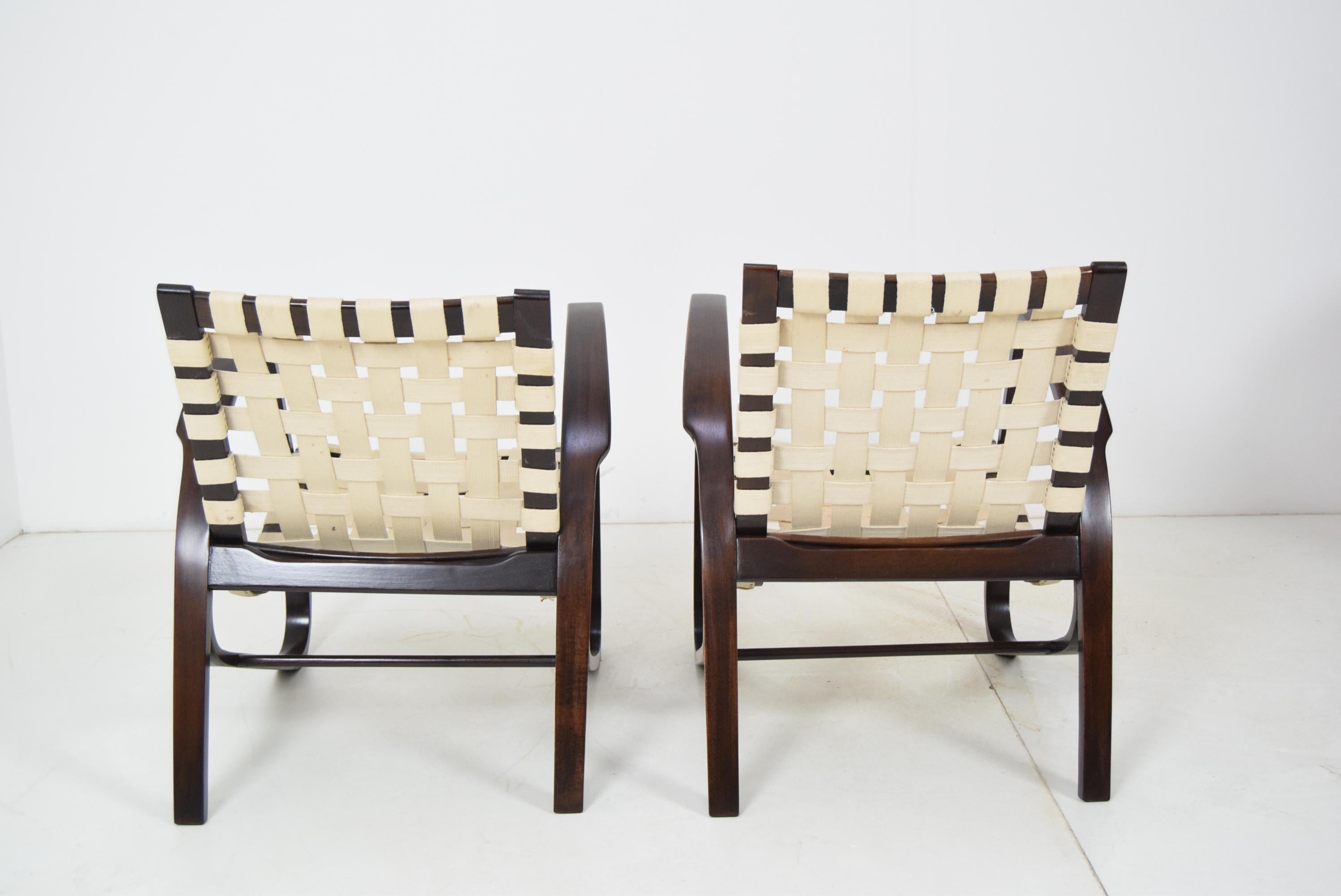 Mid-20th Century Pair of Bentwood Armchairs by Jan Vanek for UP Závody, 1930s