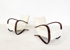 Pair of Bentwood Armchairs by Jindrich Halabala H269, Czech Republic, 1940s
