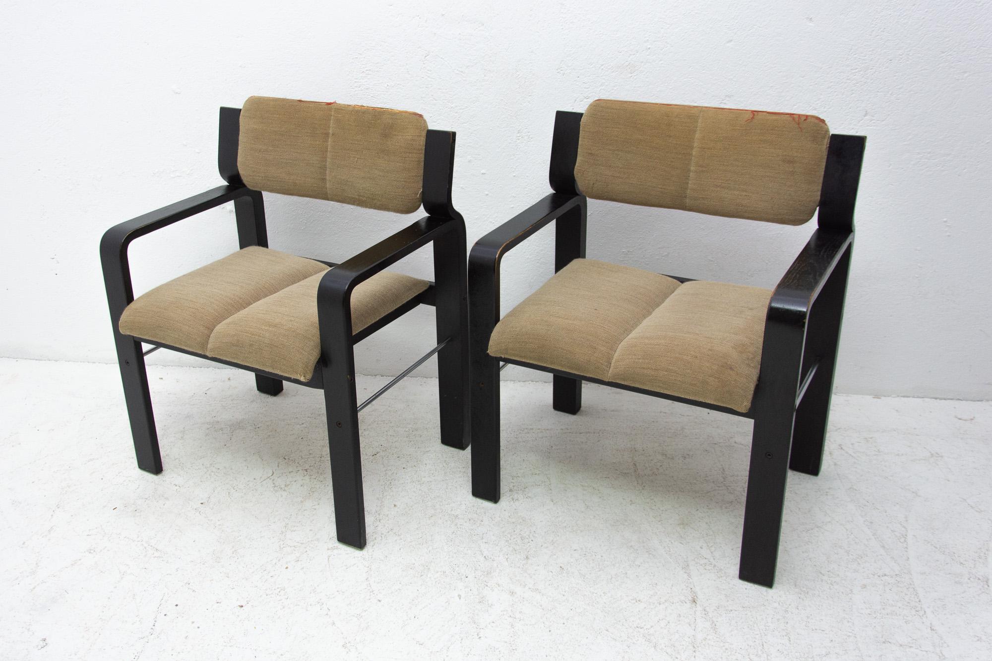 20th Century Pair of Bentwood Armchairs by Ludvík Volák for Dřevopodnik Holešov, 1980s