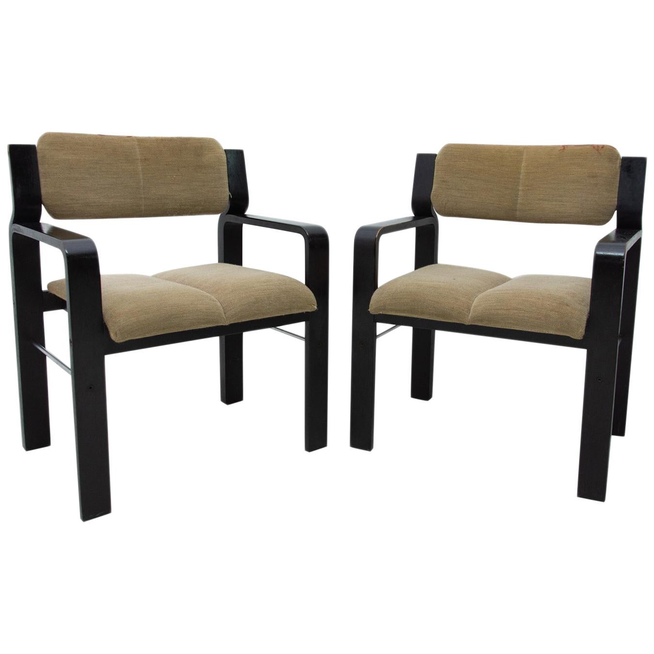 Pair of Bentwood Armchairs by Ludvík Volák for Dřevopodnik Holešov, 1980s