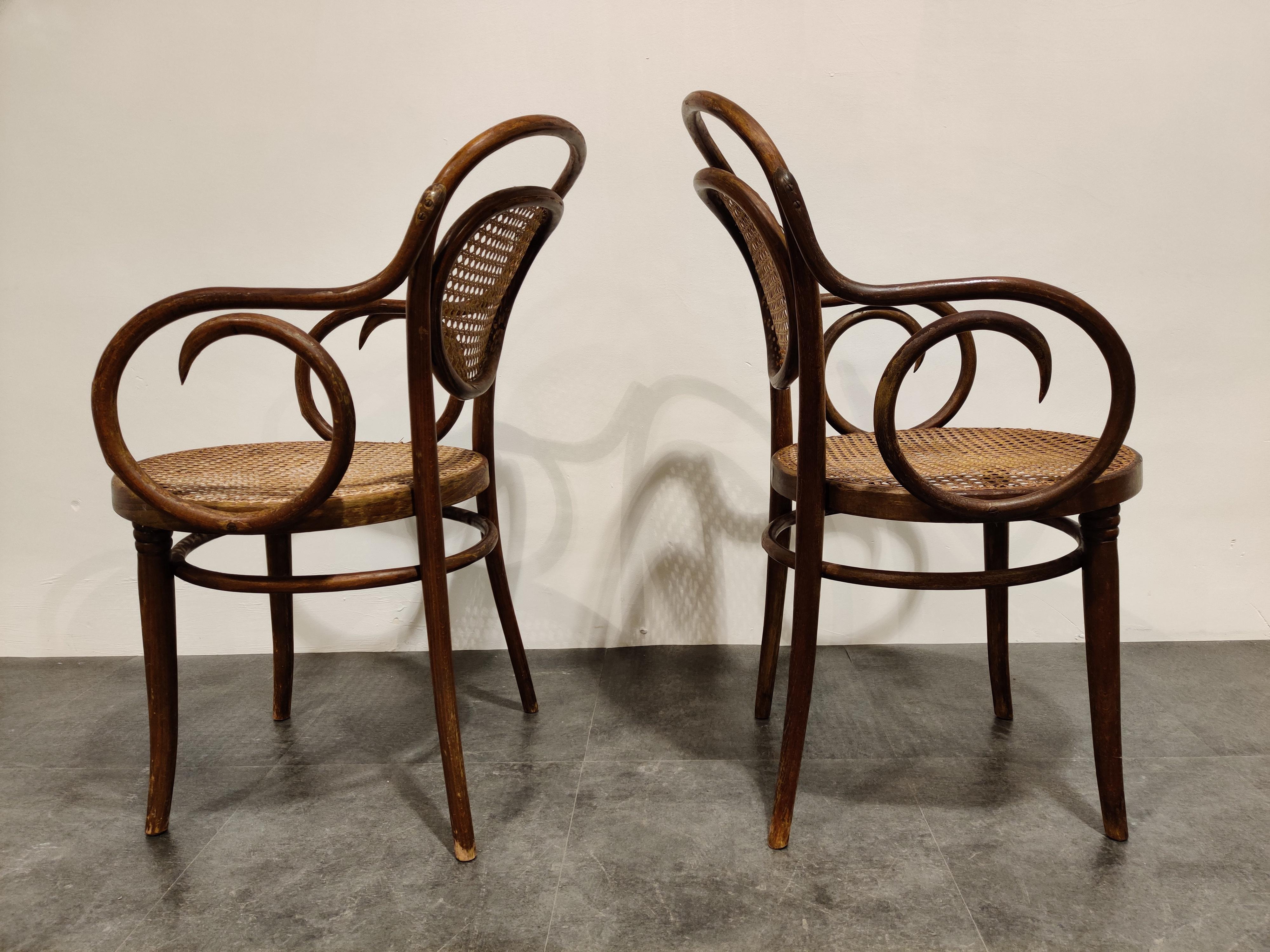 Art Nouveau Pair of Bentwood Armchairs by ZPM Radomsko, 1920s