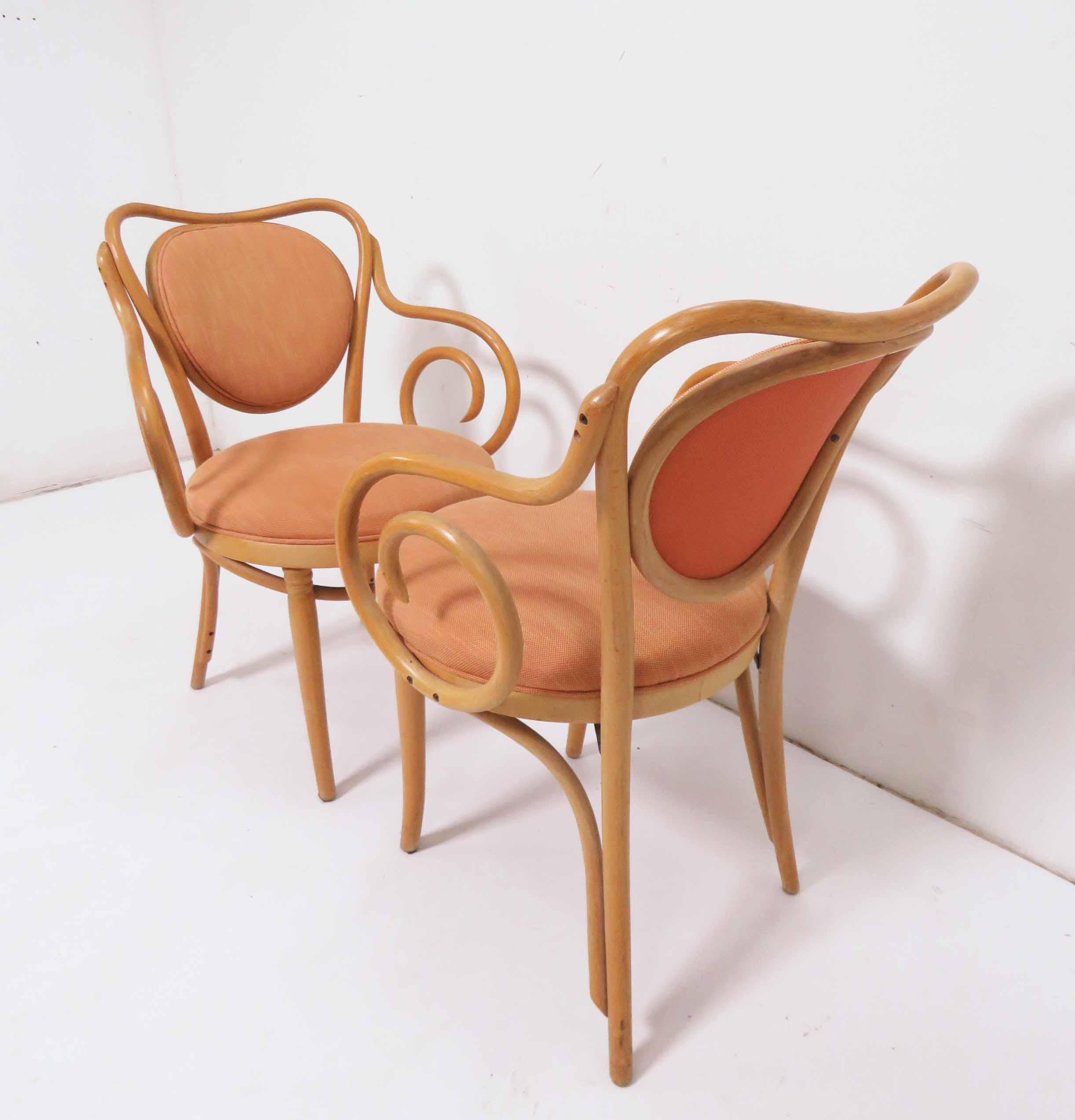 Pair of Bentwood Armchairs in the Manner of Thonet No. 5, circa 1950s 2