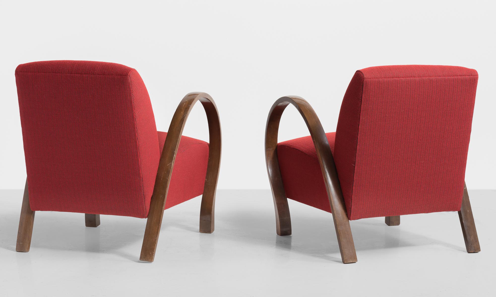 Modern Pair of Bentwood Armchairs, Italy, circa 1930