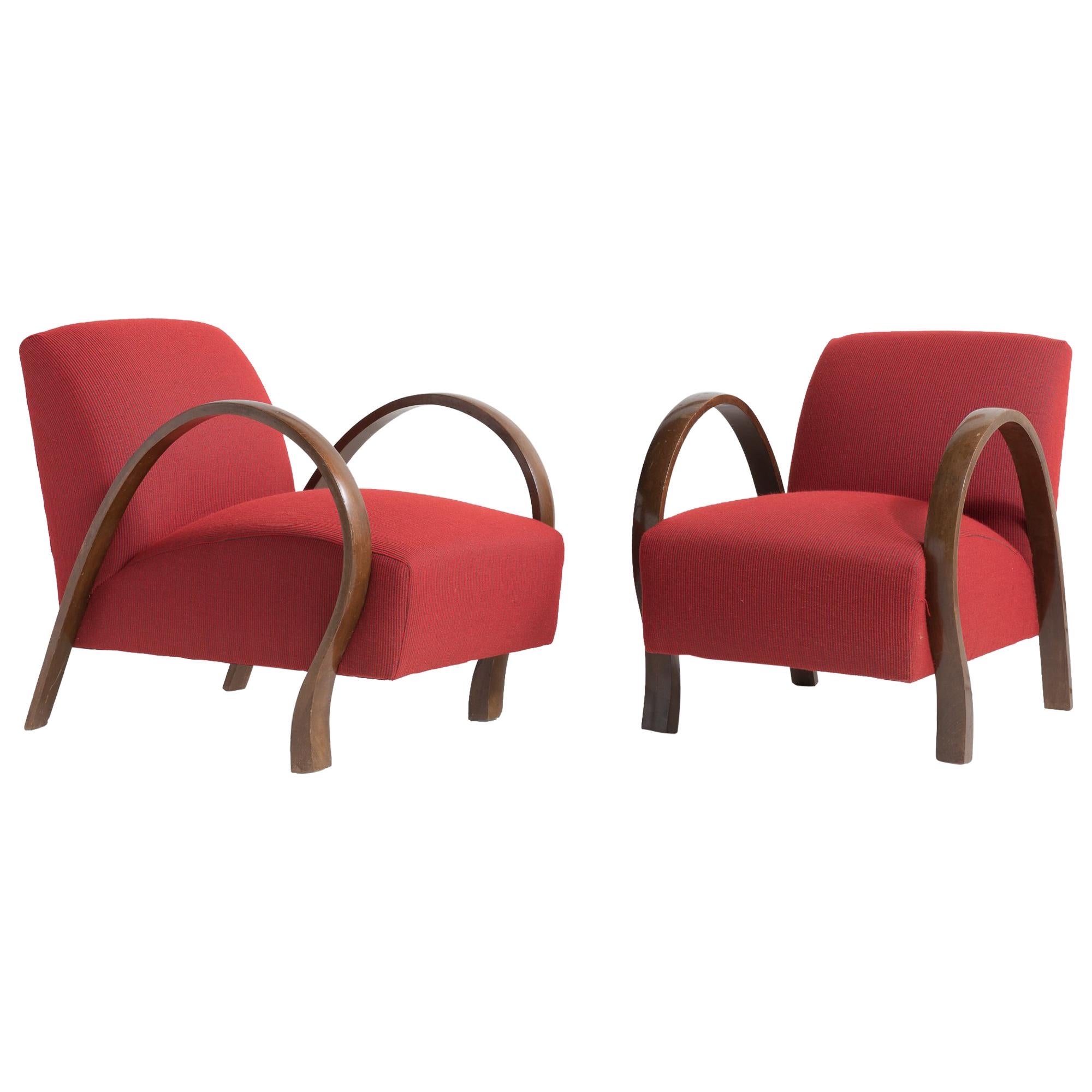 Pair of Bentwood Armchairs, Italy, circa 1930