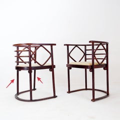 Pair of bentwood Armchairs mod. Fledermaus by Josef Hoffmann for Thonet, 1910s