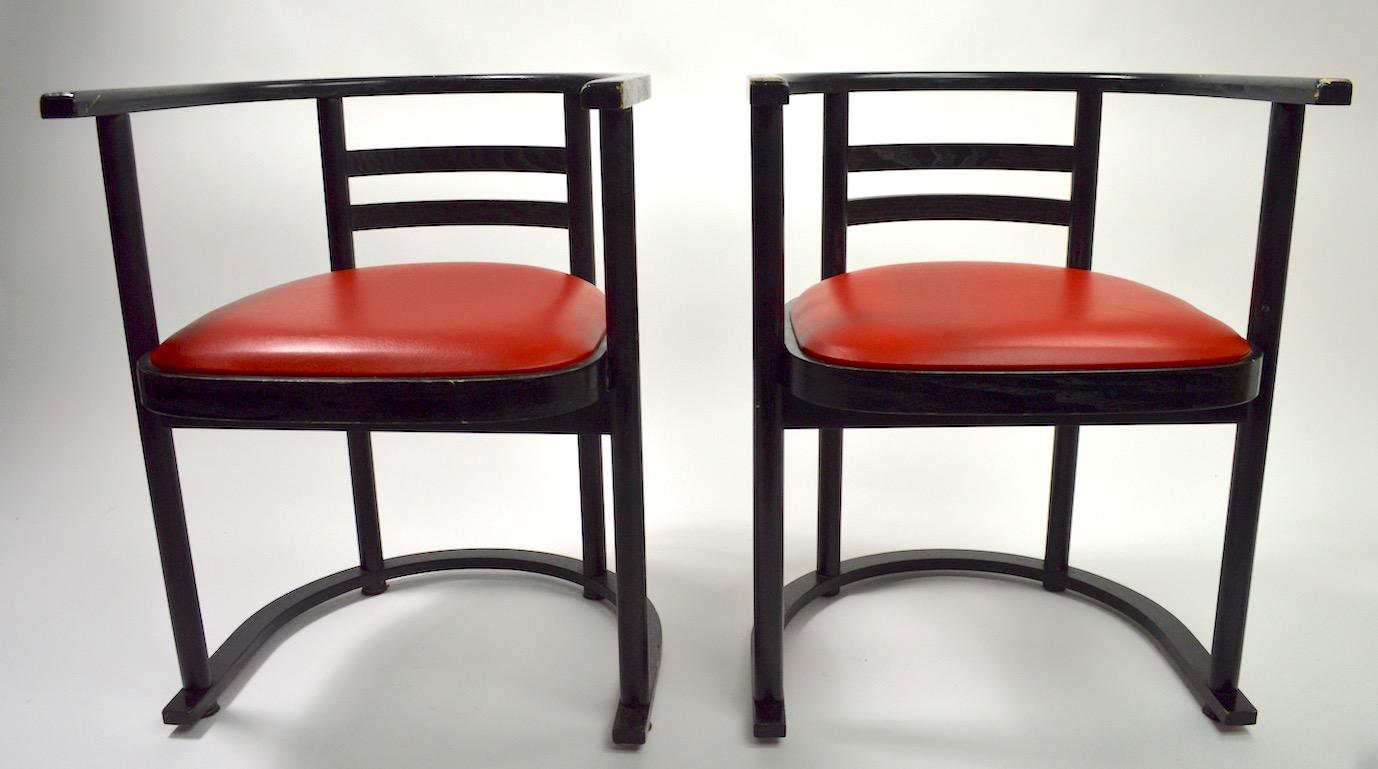 Vienna Secession Pair of Bentwood Chairs after Hoffman for Thonet