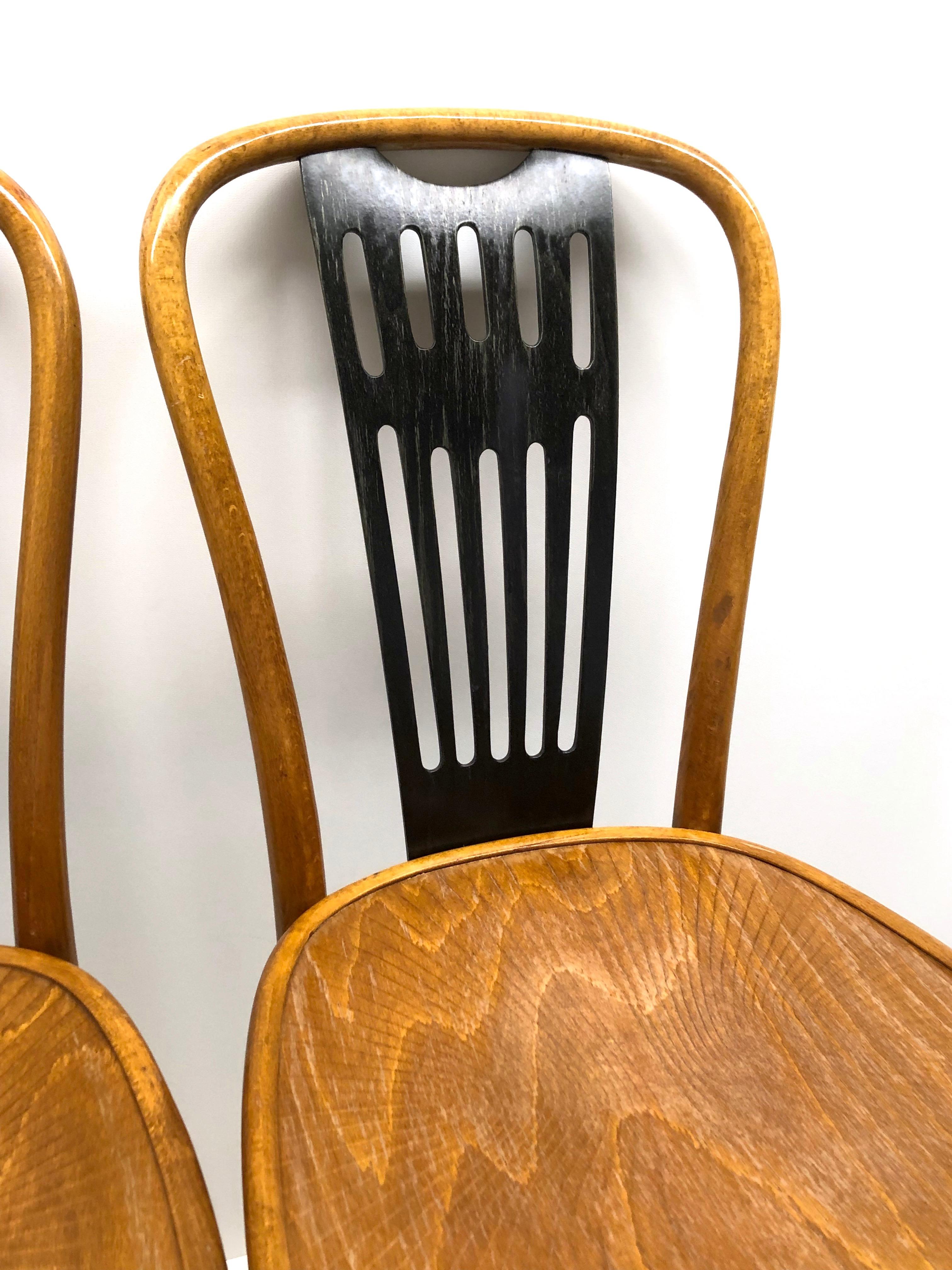 Bauhaus Pair of Bentwood Chairs made by ZPM Radomsko, Poland for Mobilair, Germany