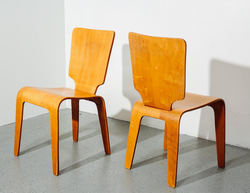 Mid-20th Century Pair of Bentwood Dining Chairs by Thaden Jordan