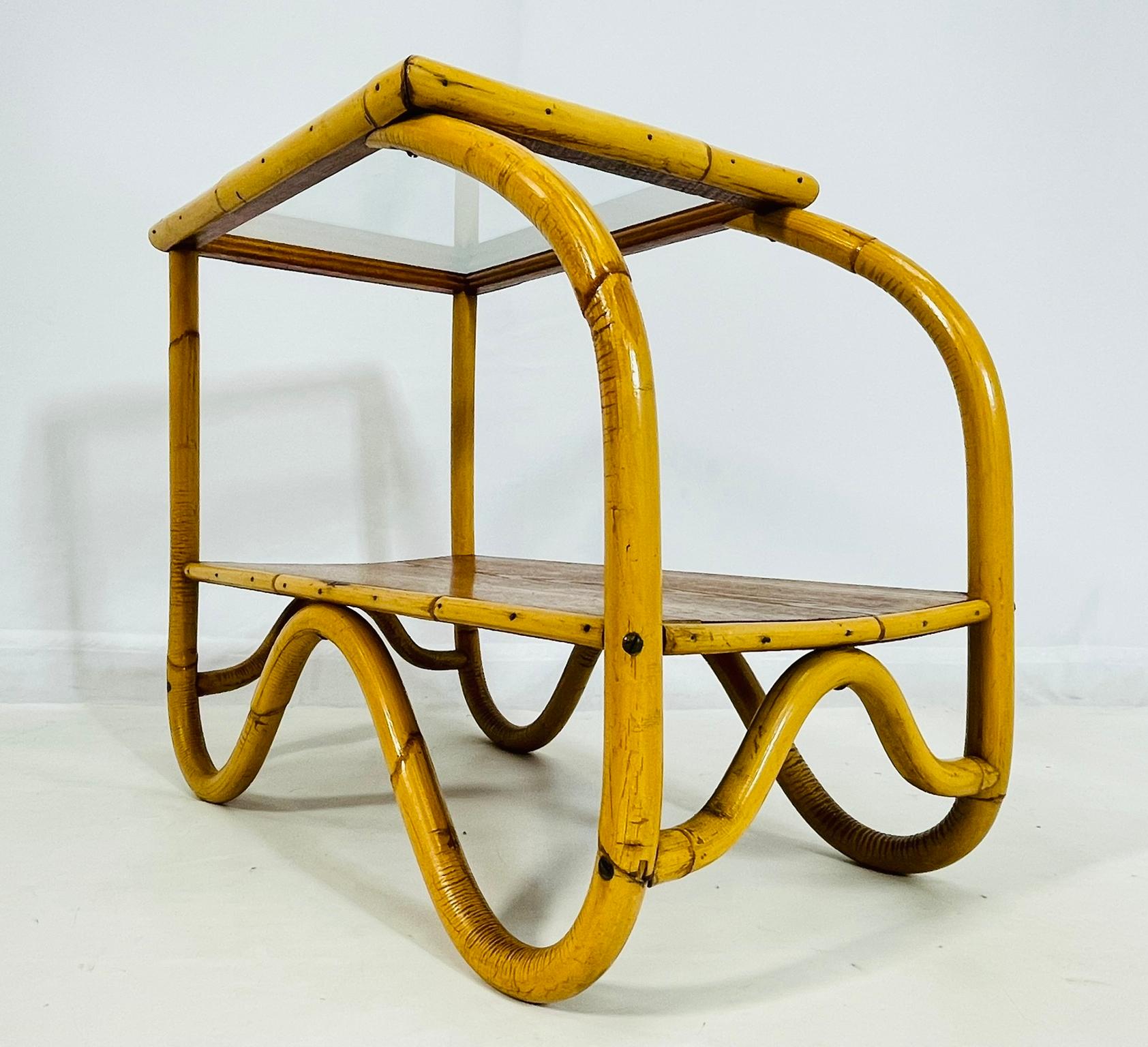Paire de tables d'appoint en bentwood et verre, États-Unis, années 1950 en vente 3