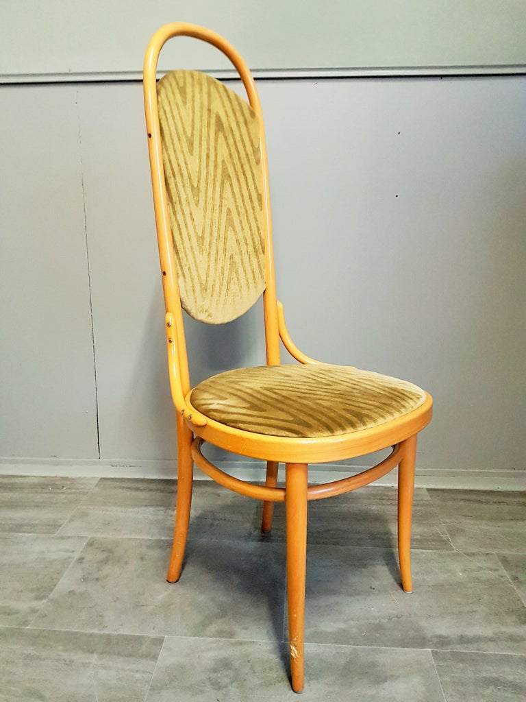 Pair of Bentwood High Back Dining Chairs by Thonet For Sale at 1stDibs