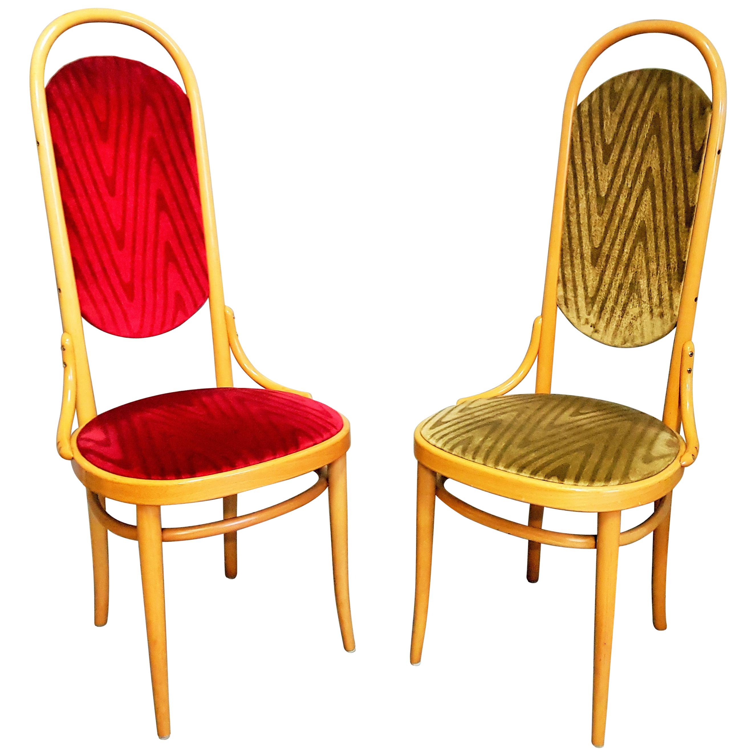 Pair of Bentwood High Back Dining Chairs by Thonet