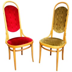 Pair of Bentwood High Back Dining Chairs by Thonet
