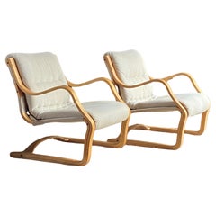 Coppia di sedie da salotto Koivutaro in legno curvato di Esko Pajamies, Asko Finlandia