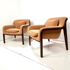 Ein Paar Mohair-Sessel aus Bugholz von Bill Stephens für Knoll