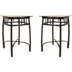 Pair of Bentwood Vienna Seccession Ebonized End Tables