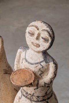 Pair of Berber Terracotta Figures, North Africa, Mid-20th Century, Folk Art Scul