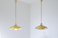 Pair of Bergbombs 1960's ceiling brass lamps