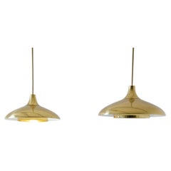 Pair of Bergbombs 1960's ceiling brass lamps