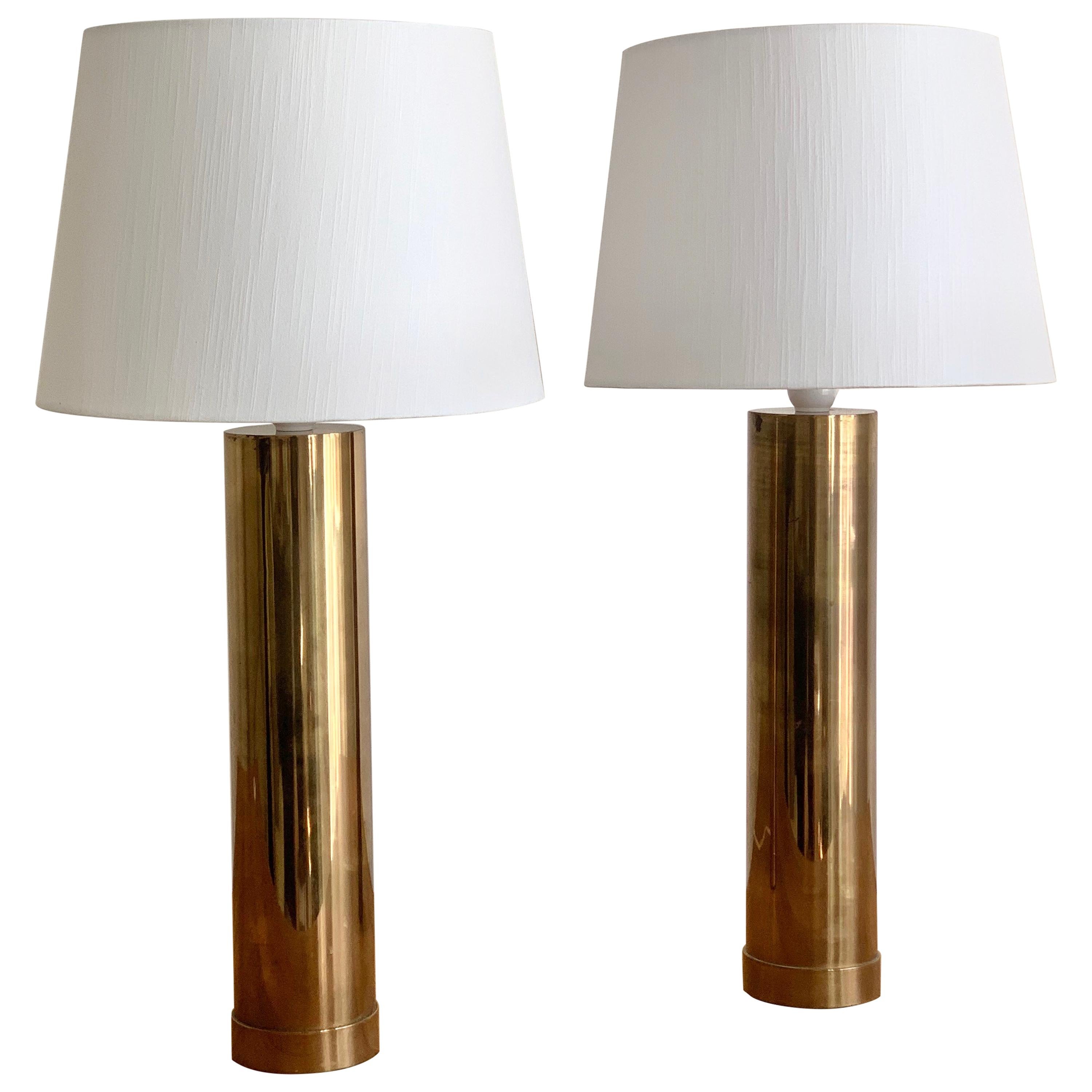 Pair of Bergboms "B-10" Table Lamps in Brass, 1960s