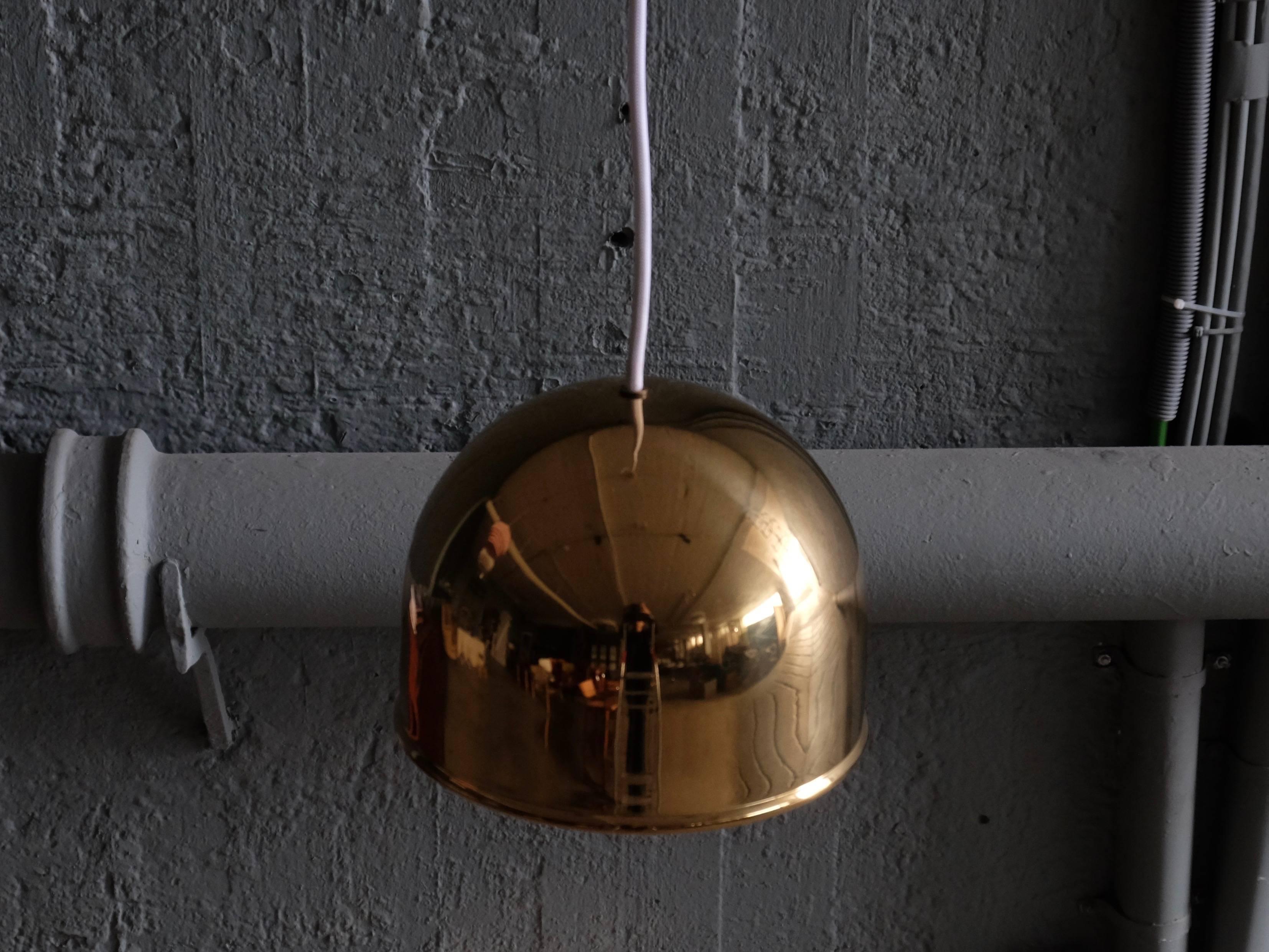 Pair of Bergboms Ceiling Pendant in Brass, 1960s In Excellent Condition In Stockholm, SE