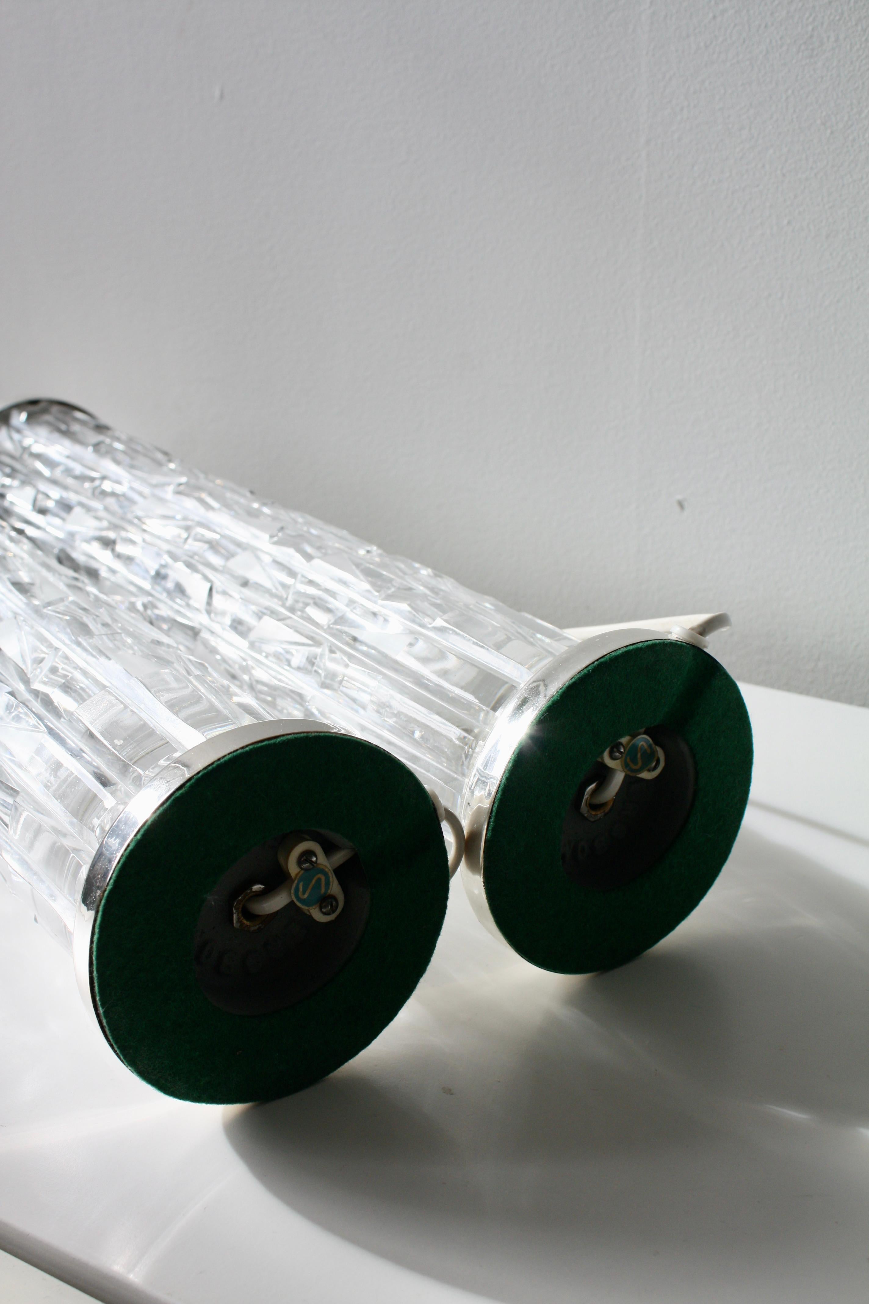 Pair of Bergboms Crystal Table Lamps, Sweden, 1960s en venta 6