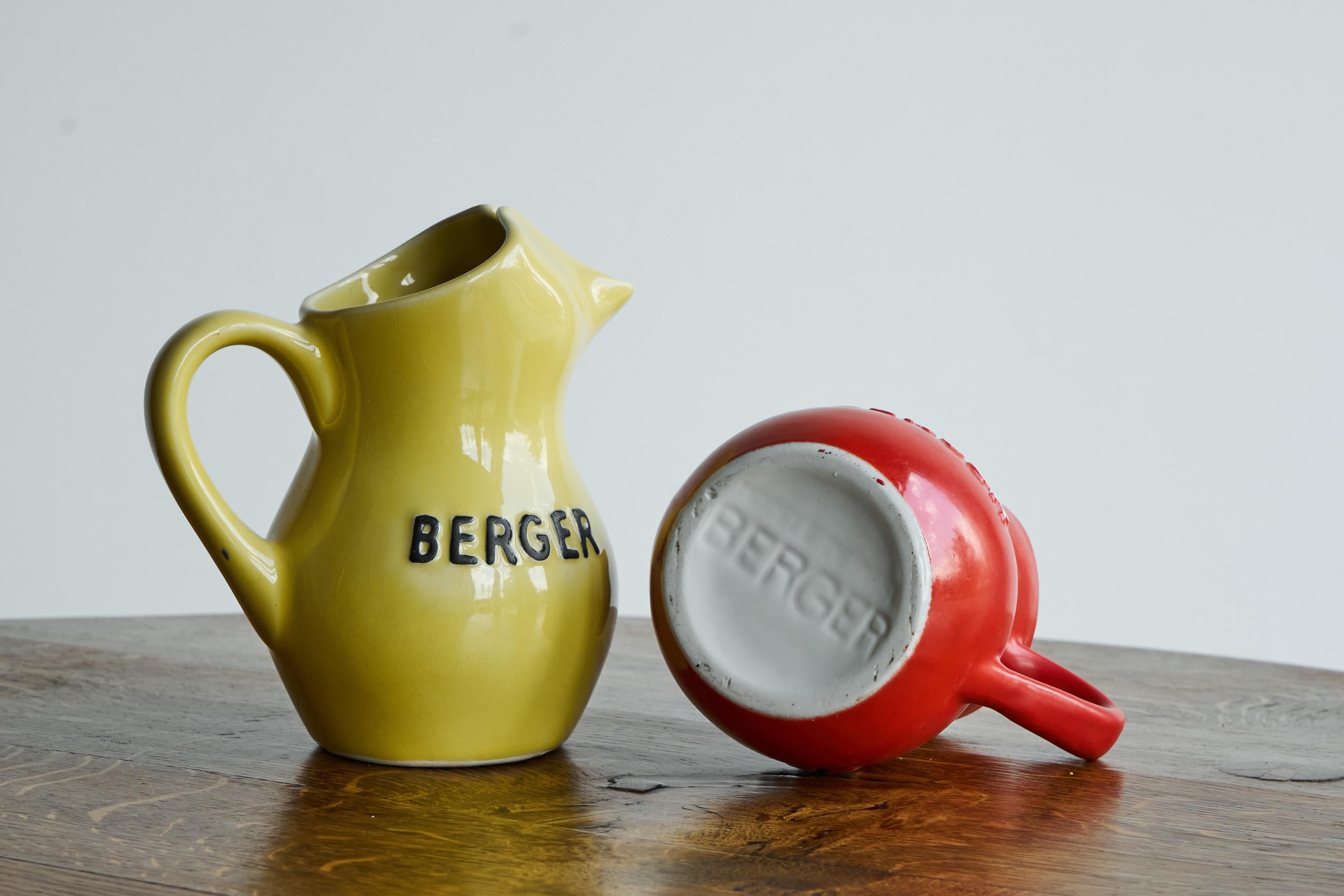 20th Century Pair of Berger 'Pastis de Marseille' Water Jugs France 1960s For Sale