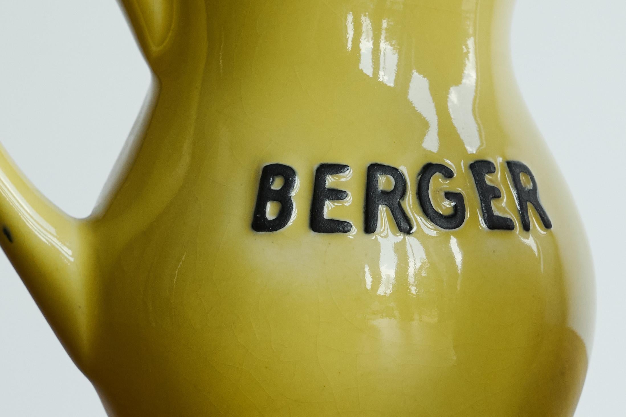 Pottery Pair of Berger 'Pastis de Marseille' Water Jugs France 1960s For Sale