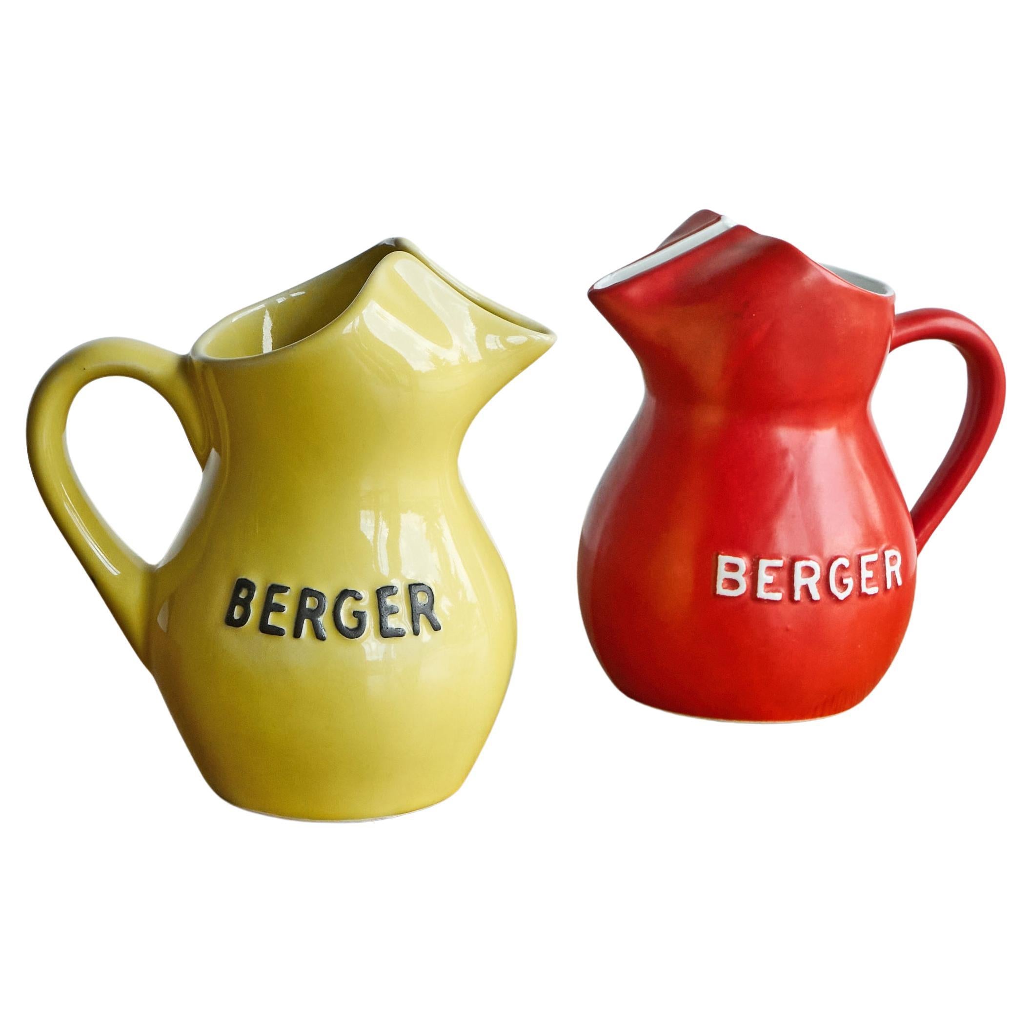 Pair of Berger 'Pastis de Marseille' Water Jugs France 1960s For Sale