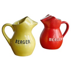 Vintage Pair of Berger 'Pastis de Marseille' Water Jugs France 1960s