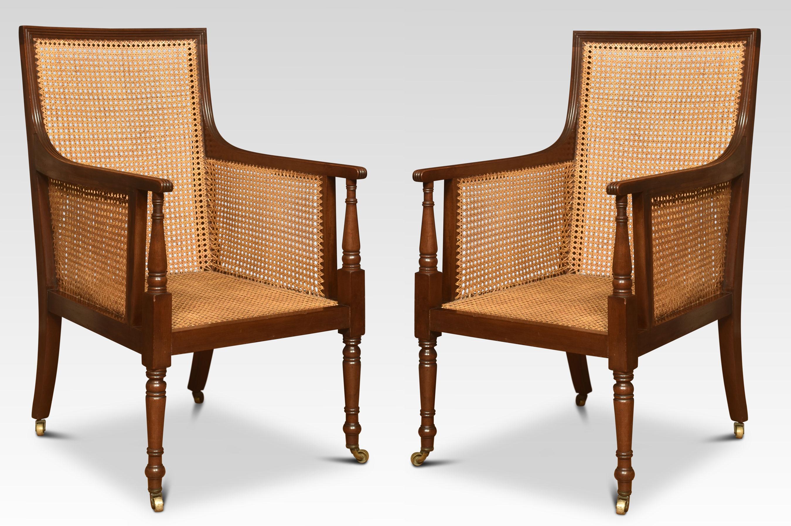 Pair of Bergere Armchair In Good Condition In Cheshire, GB