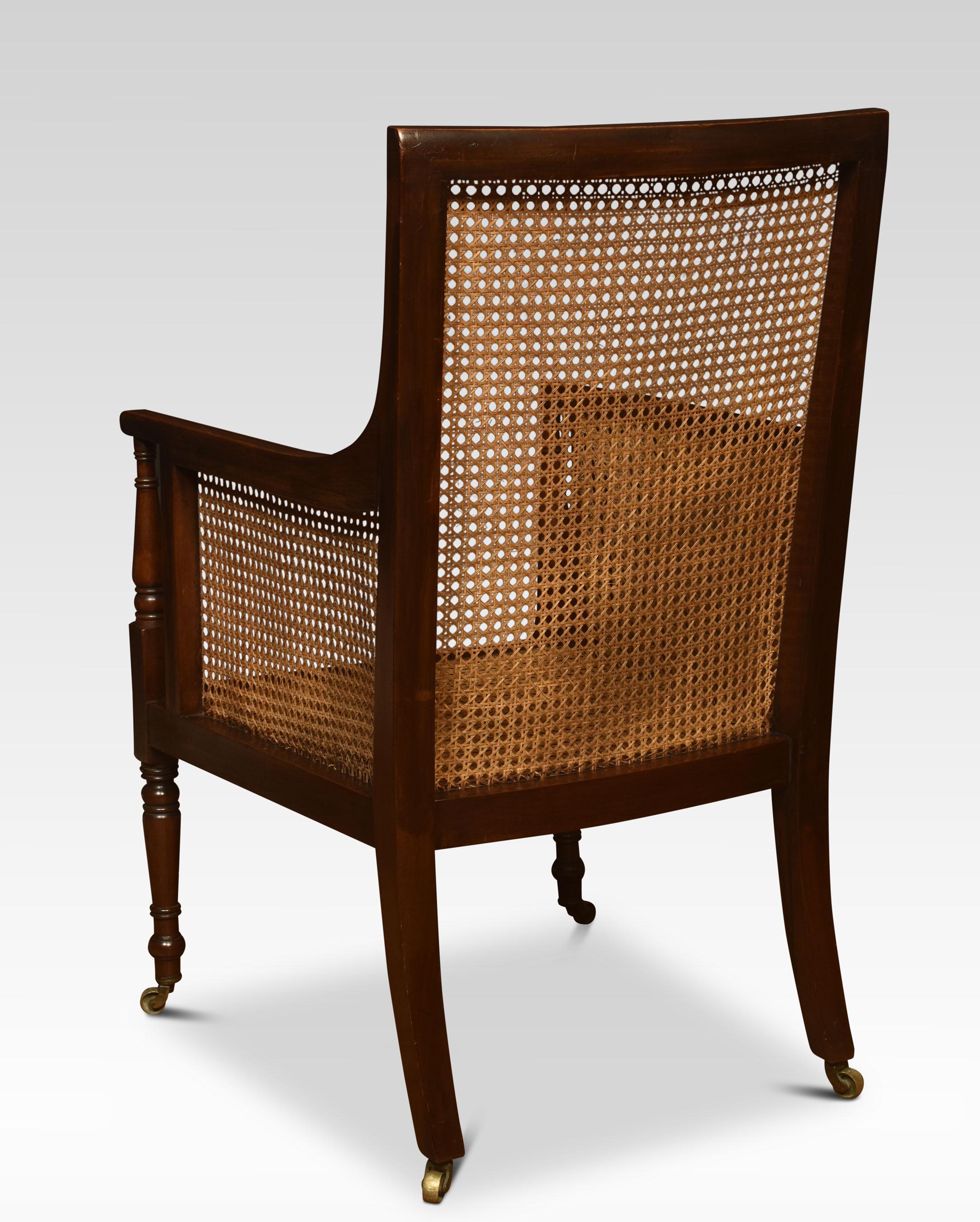 Walnut Pair of Bergere Armchair