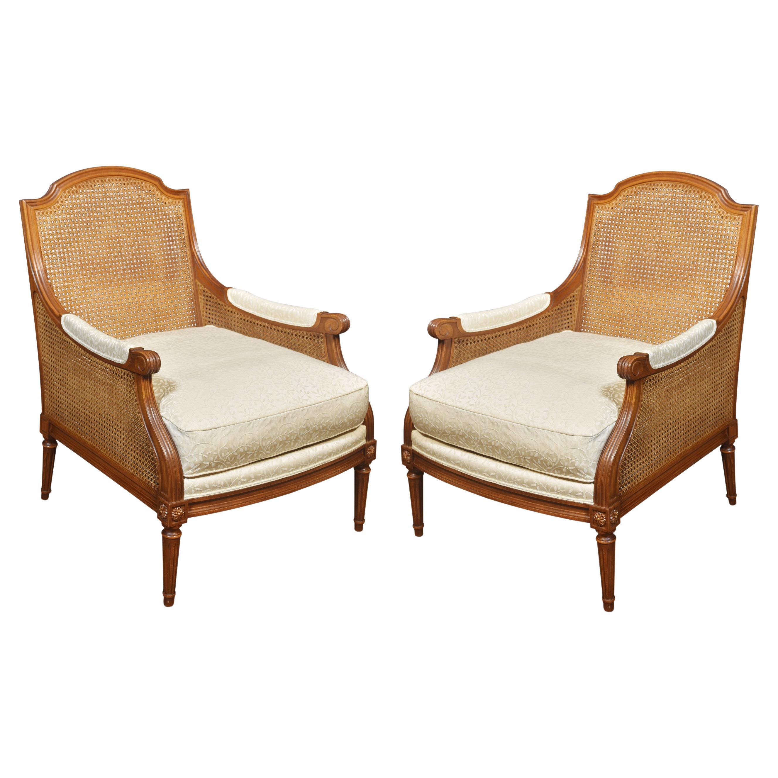 Pair of Bergere Armchairs