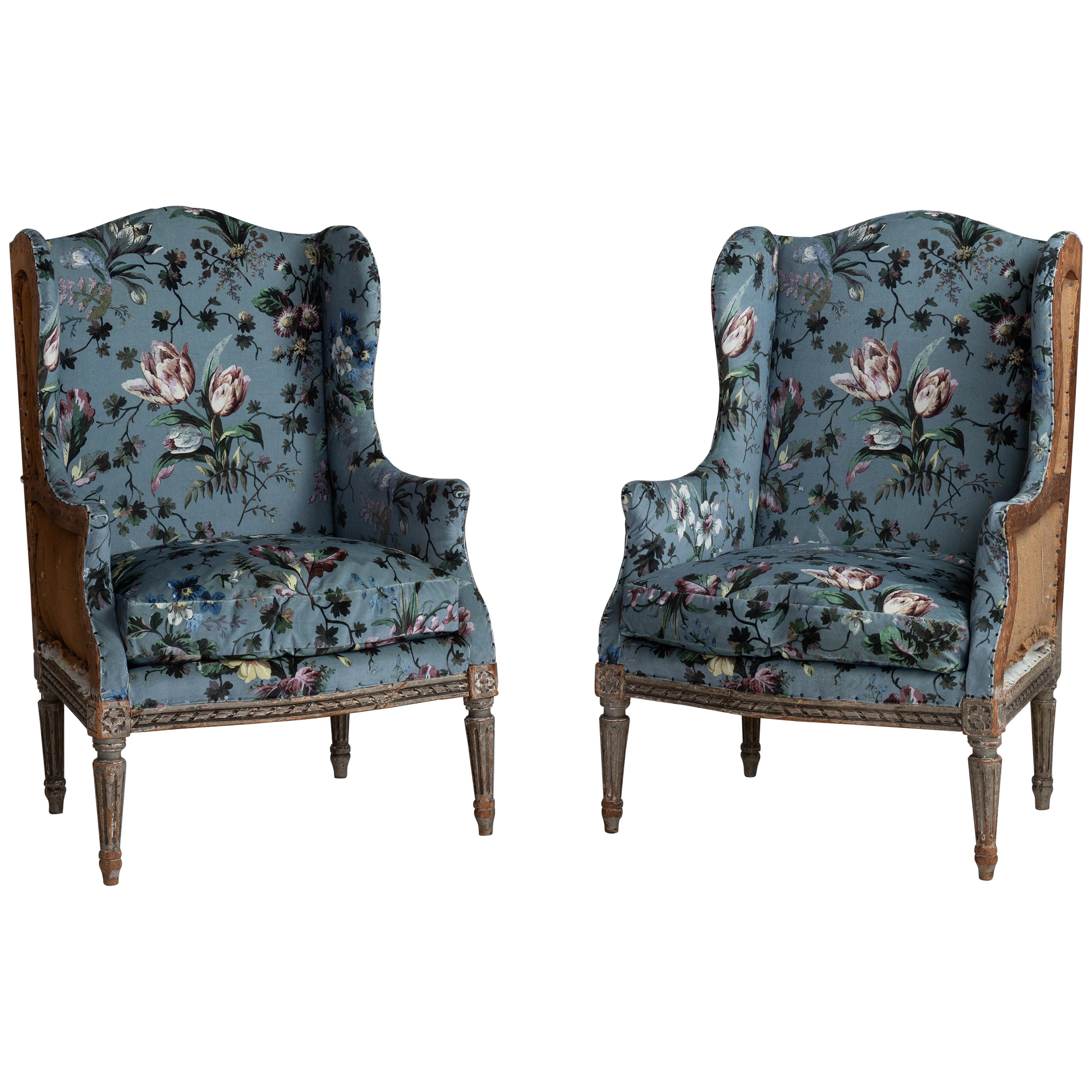 Pair of Bergere Armchairs in Velvet from House of Hackney