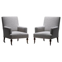 Pair of Bergere Armchairs in Wool/Alpaca Blend by Pierre Frey, France circa 1900