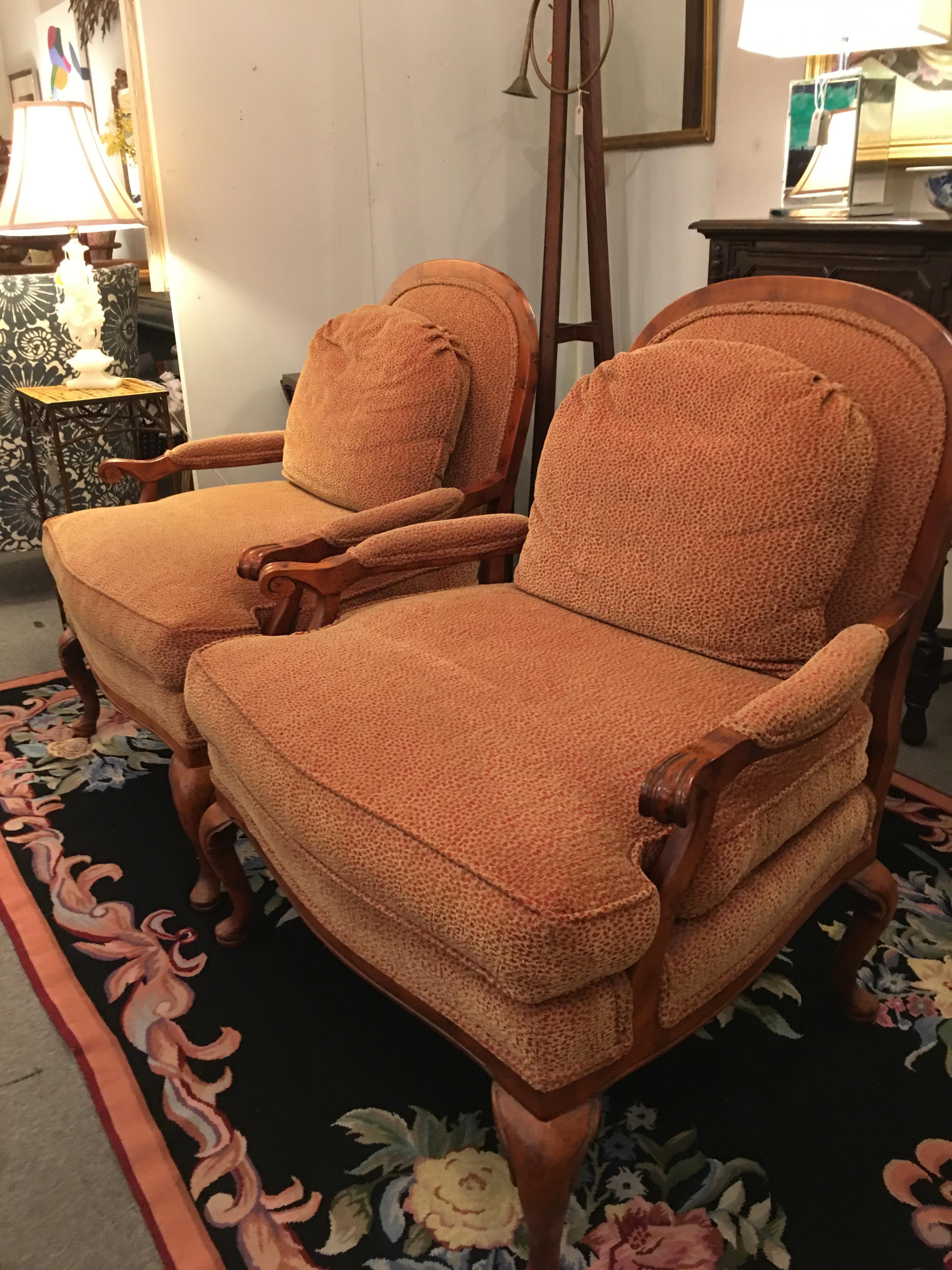 French Provincial Pair of Bergere Chairs
