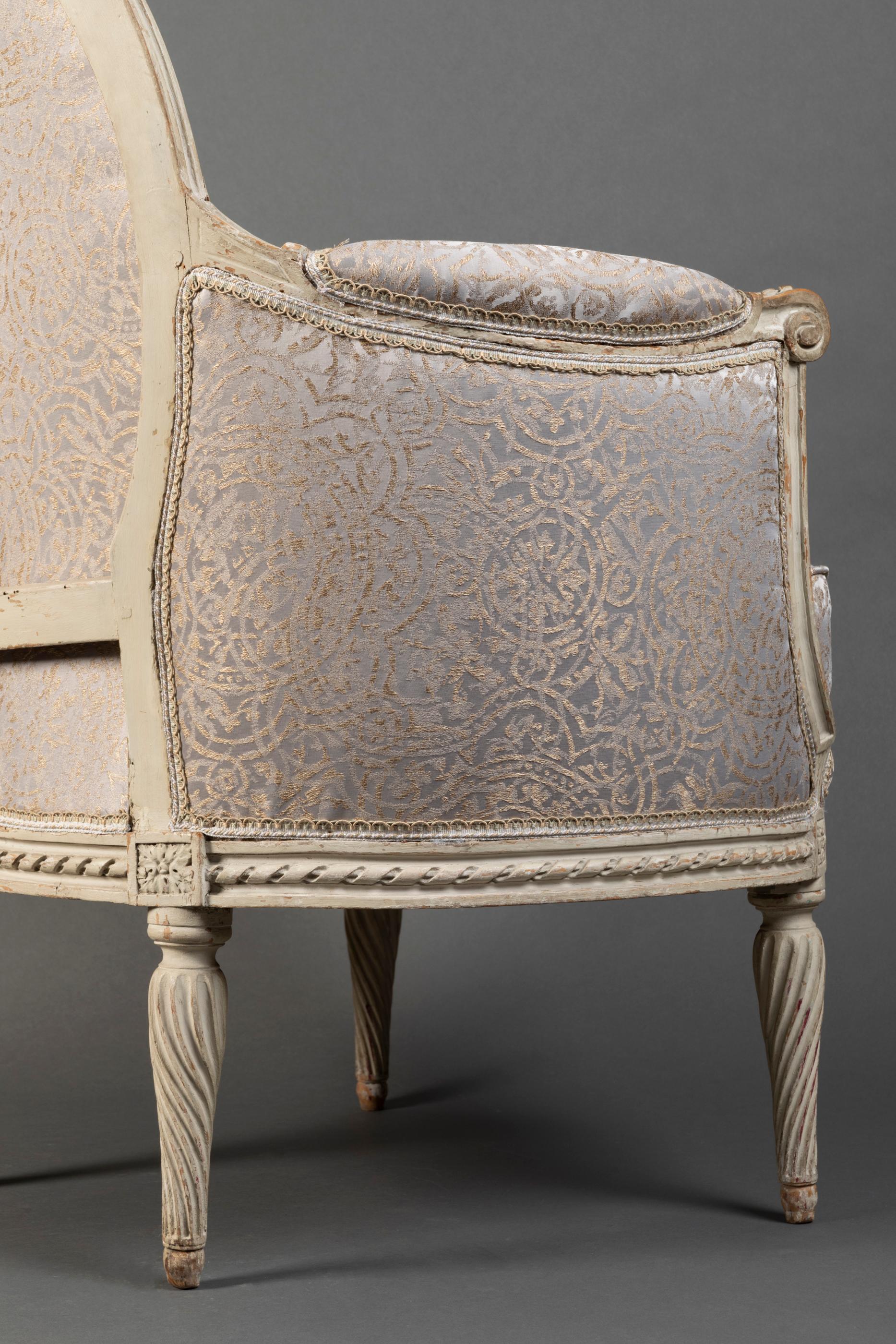 Pair of Bergère Chairs from the Louis XVI Period Stamped, Delanois, 18th Century For Sale 5