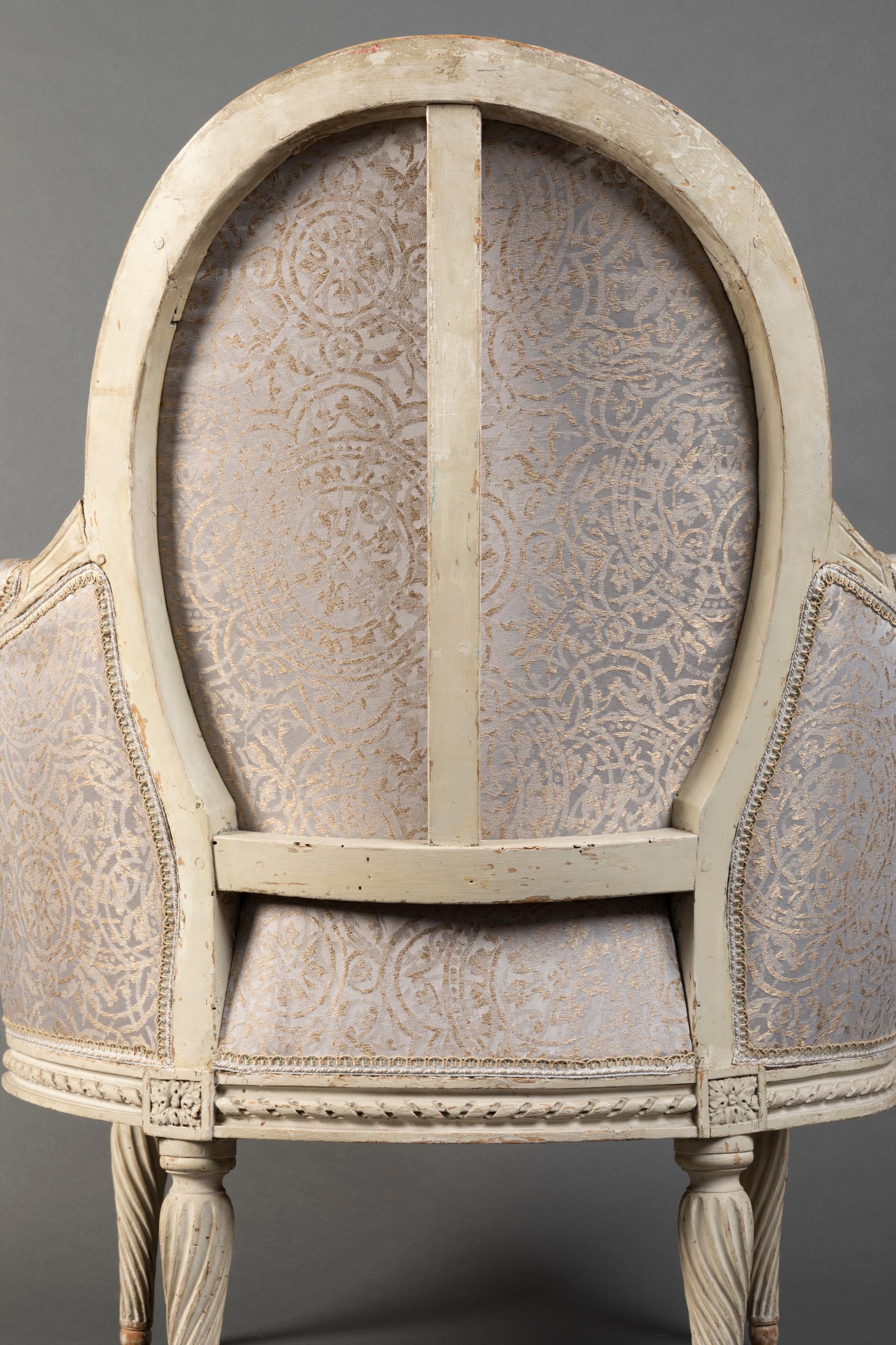 Pair of Bergère Chairs from the Louis XVI Period Stamped, Delanois, 18th Century For Sale 2
