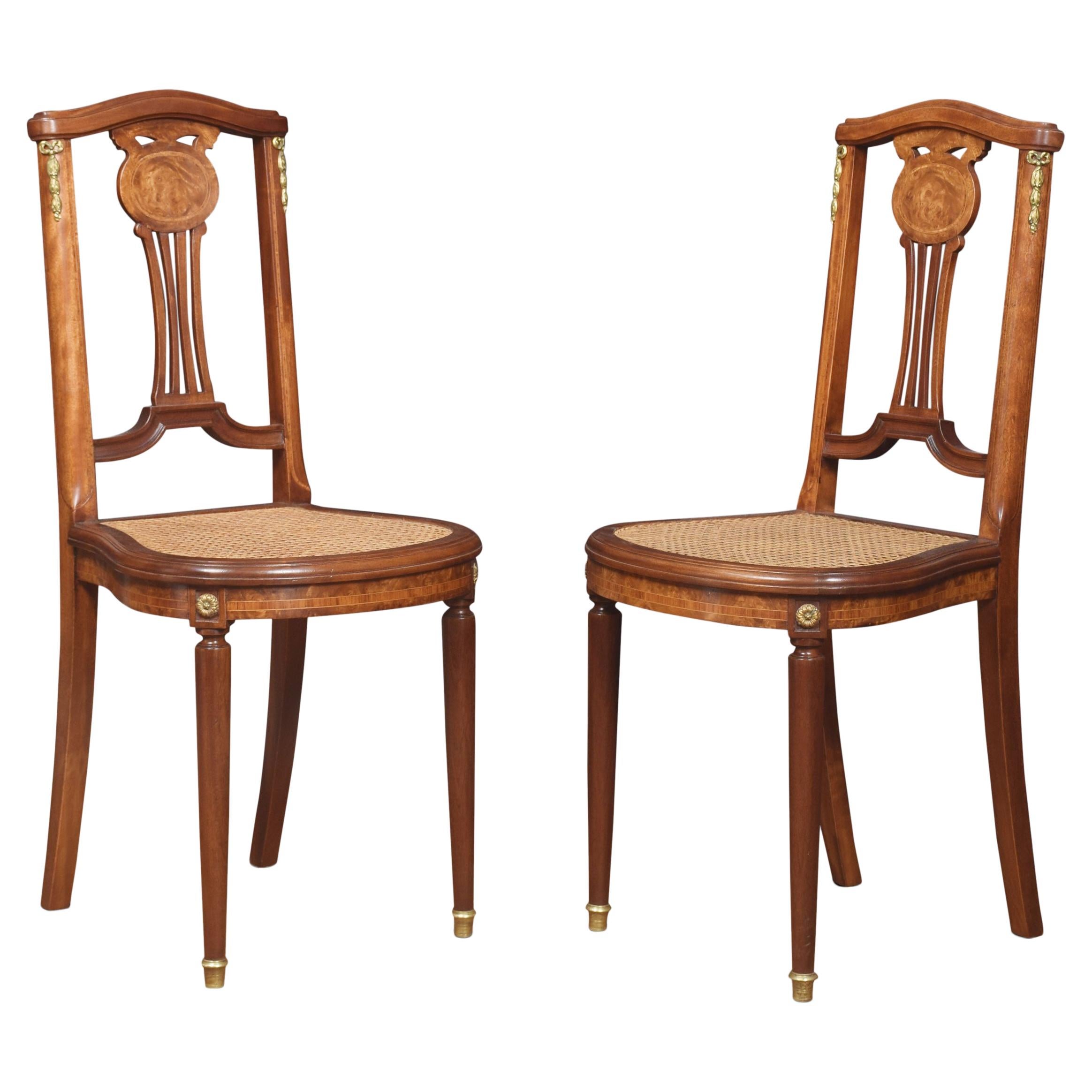 Pair of Bergere Side Chairs