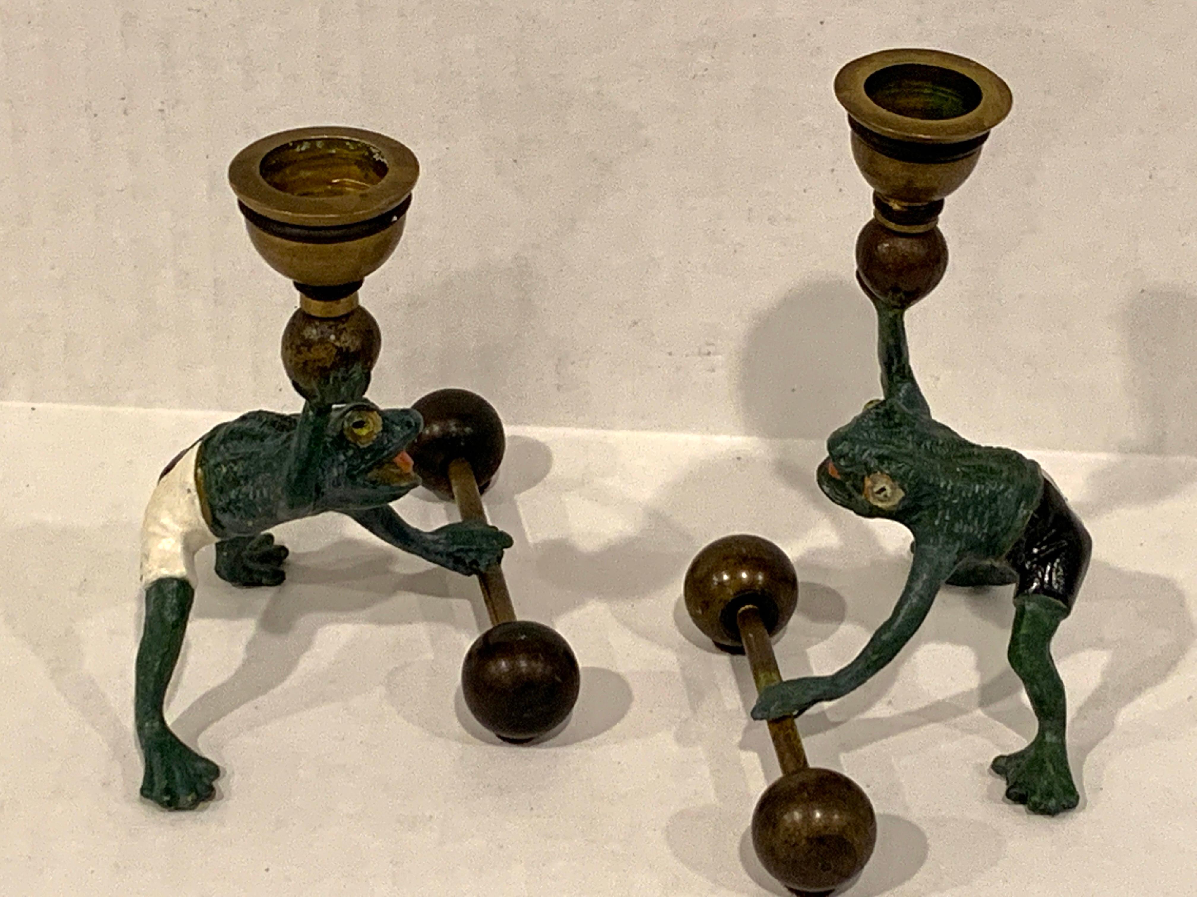 brass frog candle holder