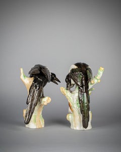 Pair of Berlin Porcelain Magpies, circa 1875