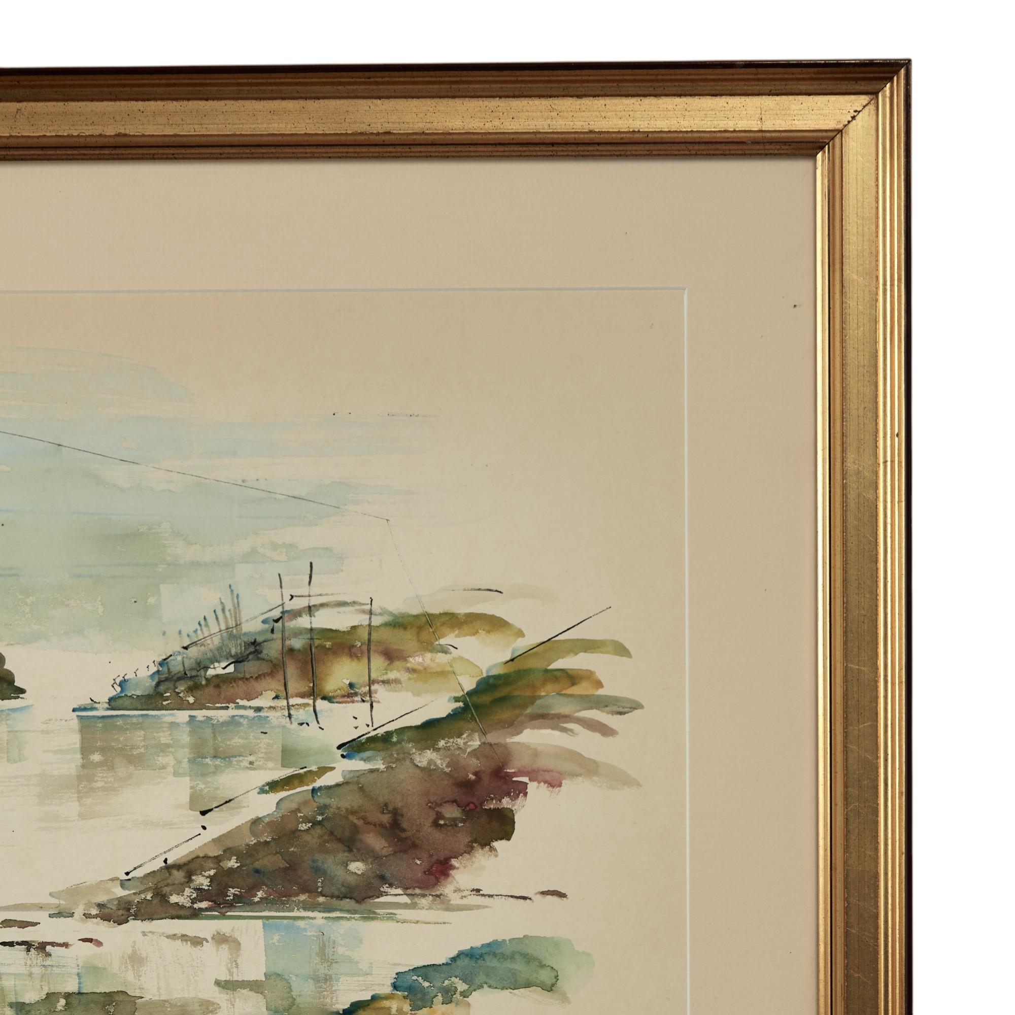 Paire d'aquarelles d'Alfred Birdsey représentant des paysages de la baie des Bermudes en vente 4