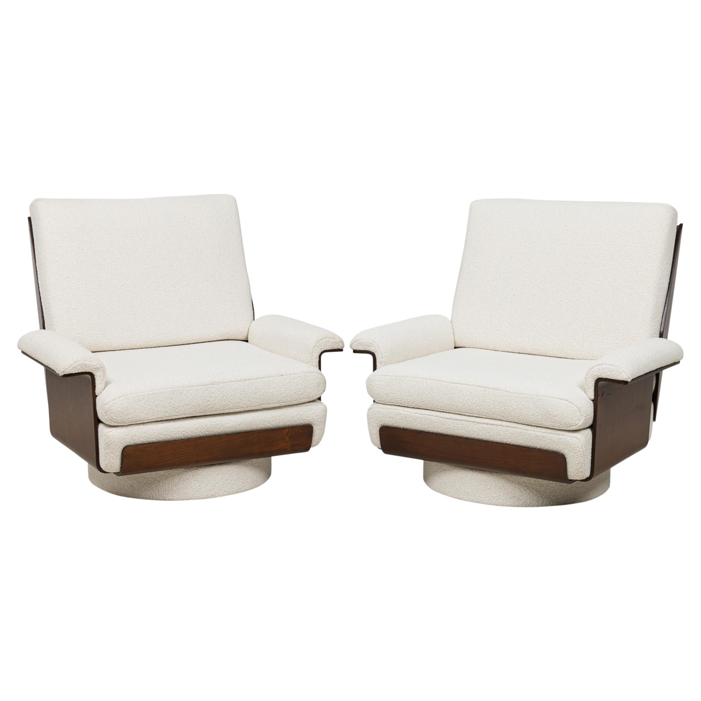 Pair of Bernard Brunier for Coulon French Rosewood "Viborg" Armchairs For Sale