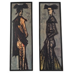 Pair of Bernard Buffet Matador Prints Circa