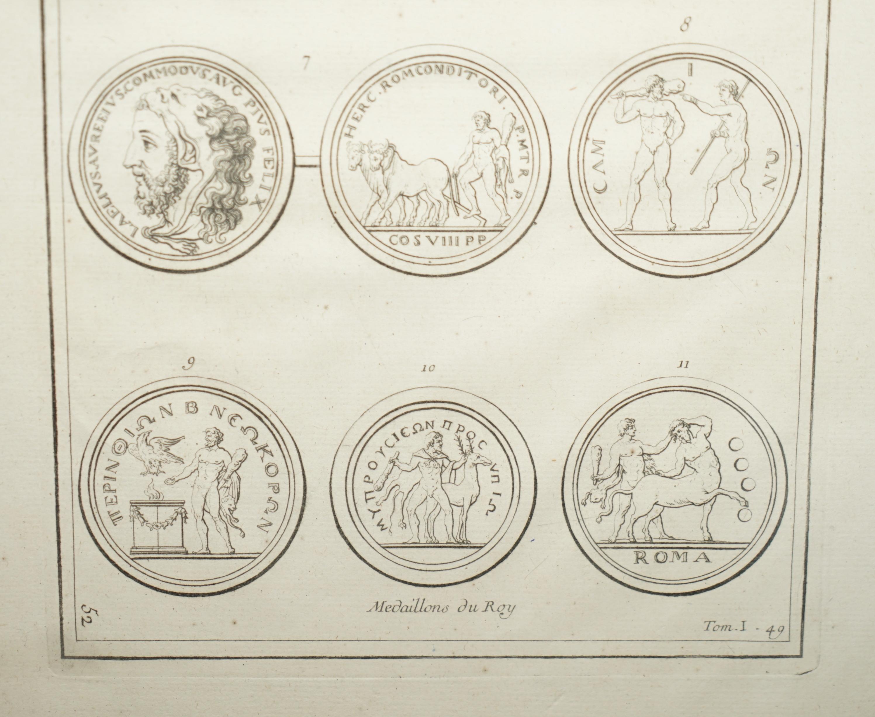 Paire d'estampes originales de l'antiquité du Grand Tour de Bernard De Montfaucon Paris 1719 en vente 12