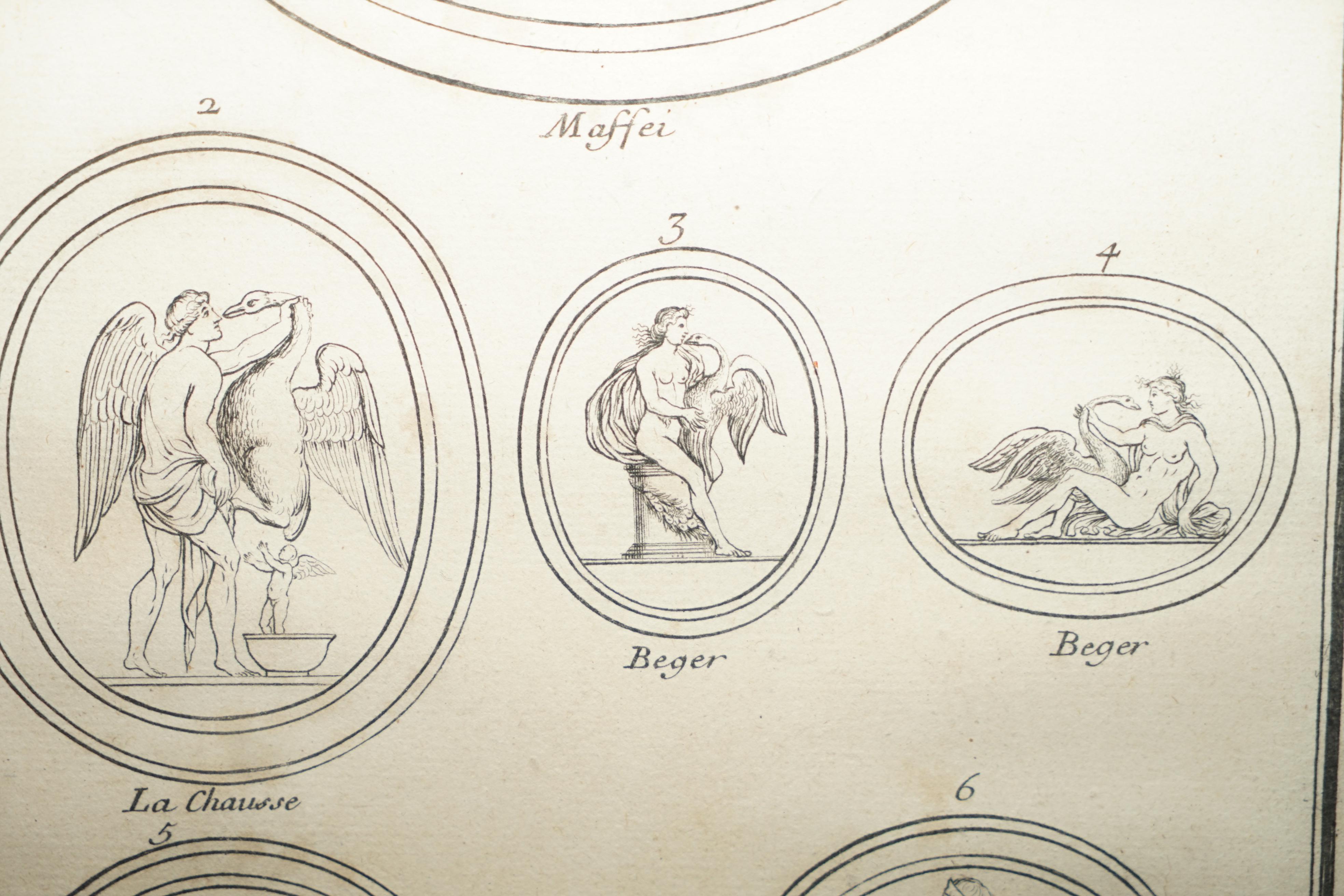 Début du XVIIIe siècle Paire d'estampes originales de l'antiquité du Grand Tour de Bernard De Montfaucon Paris 1719 en vente