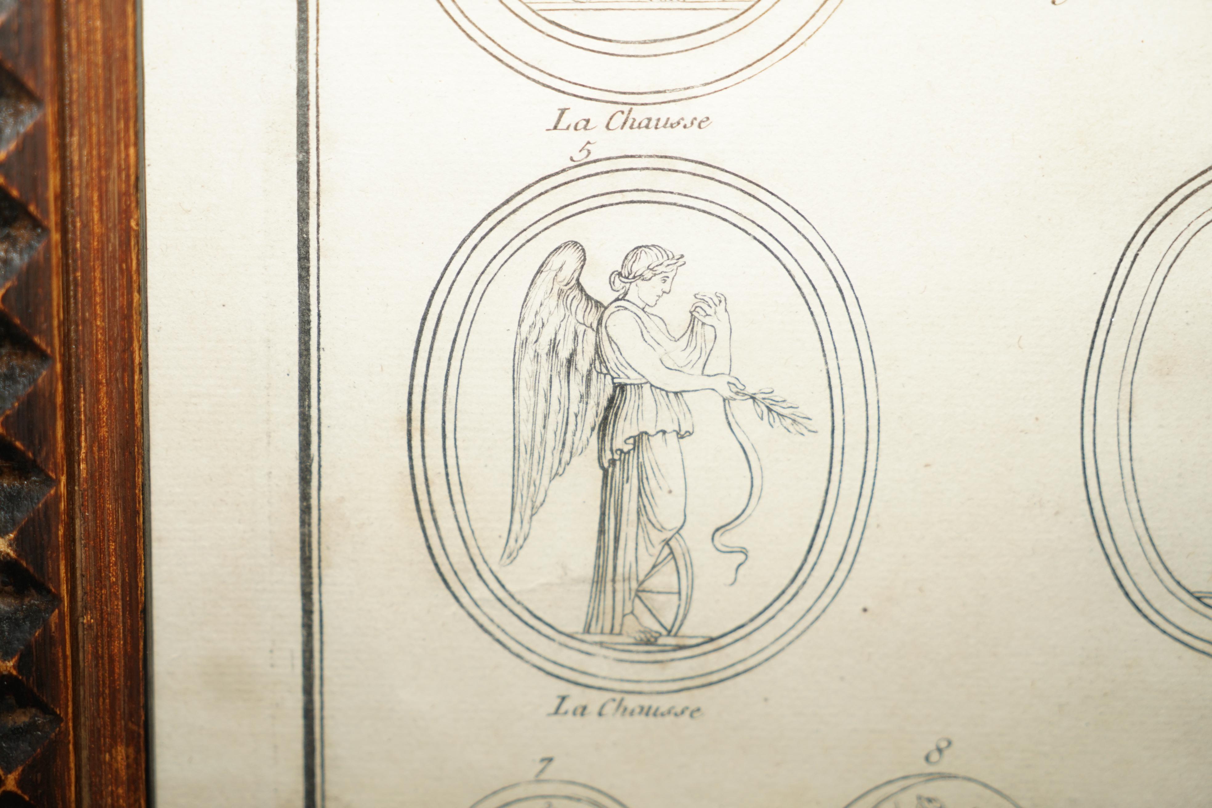 Bois Paire d'estampes originales de l'antiquité du Grand Tour de Bernard De Montfaucon Paris 1719 en vente