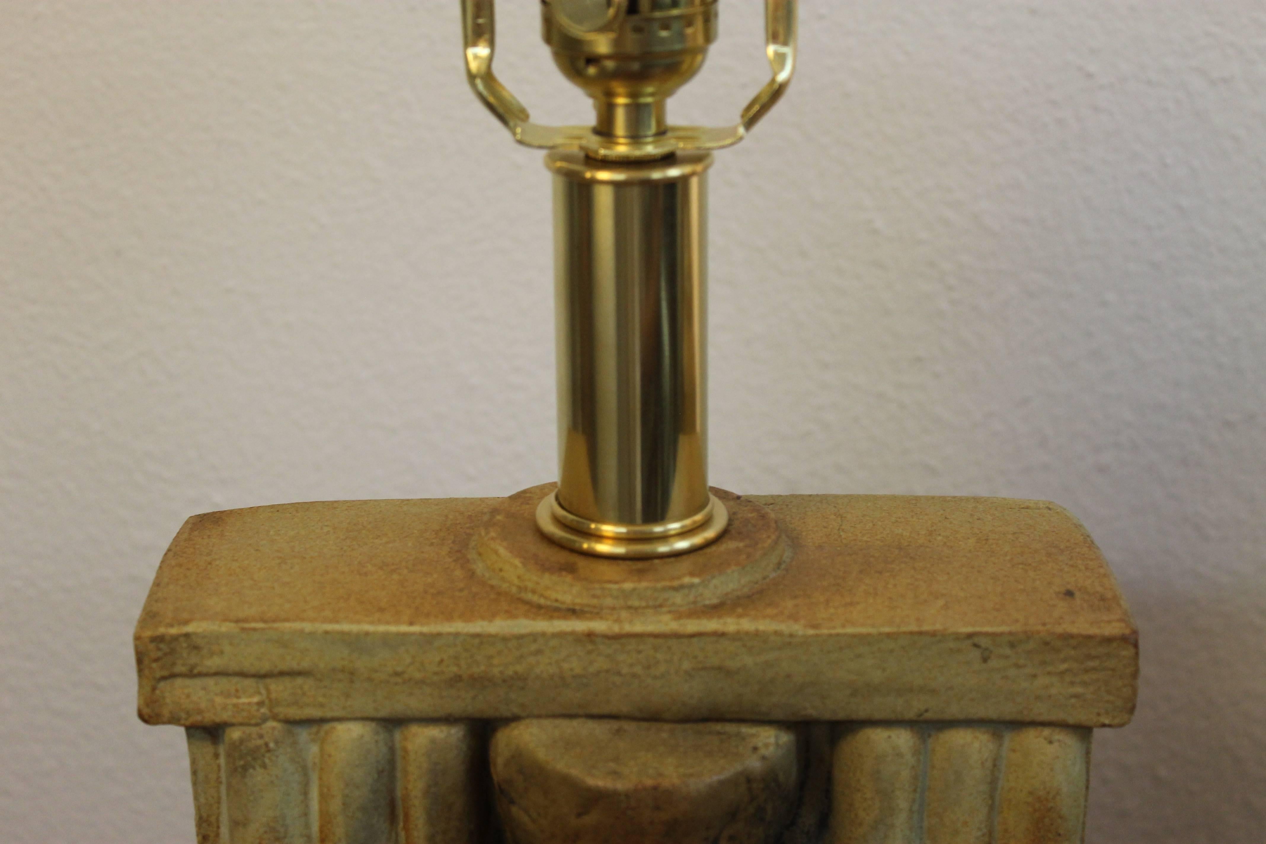Late 20th Century Pair of Bernard Rooke Ceramic Lamps For Sale