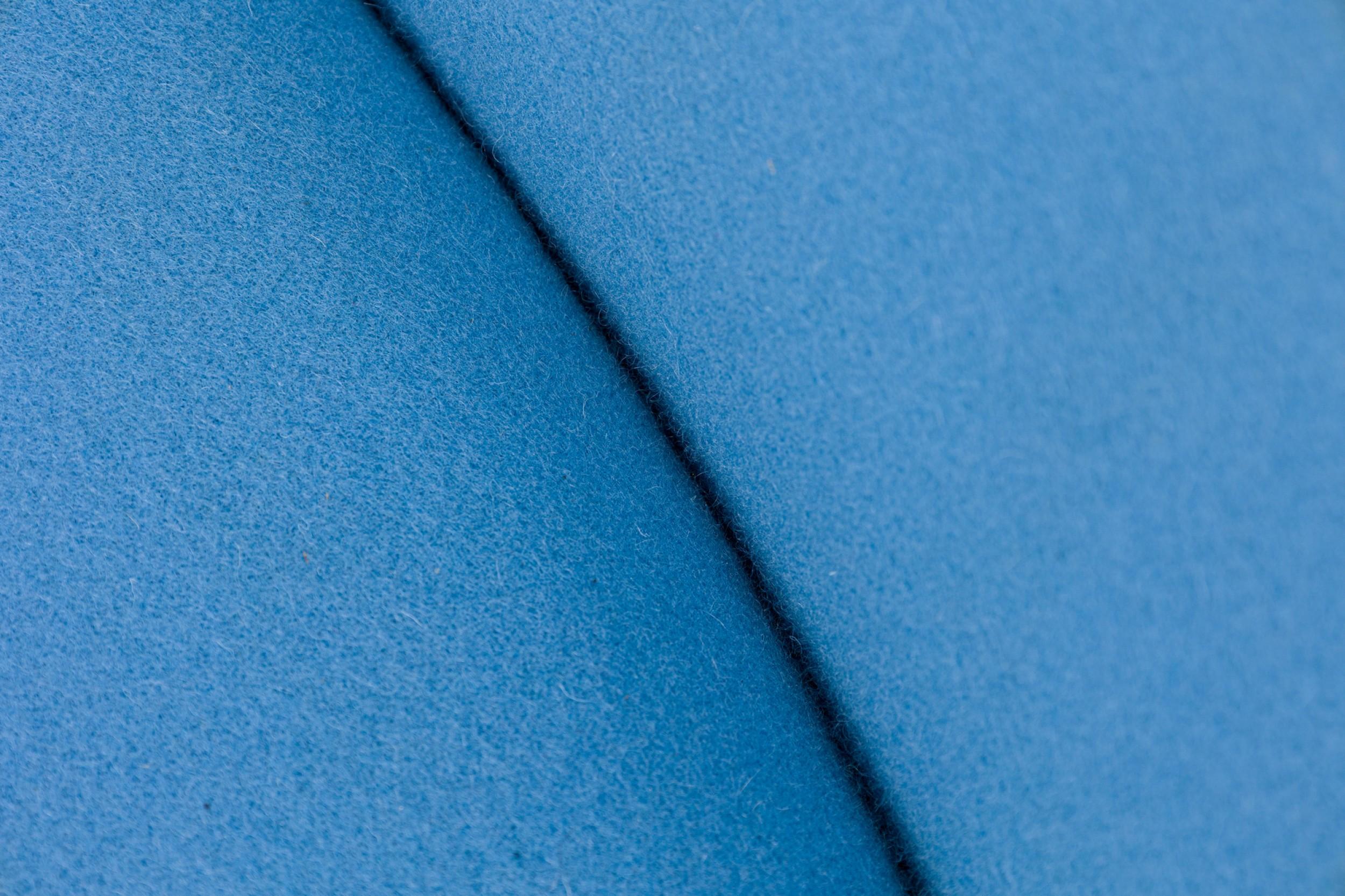 Pair of Bernhardt Contemporary 'Mitt' Light Blue Felt Upholstered Slipper Chairs For Sale 2