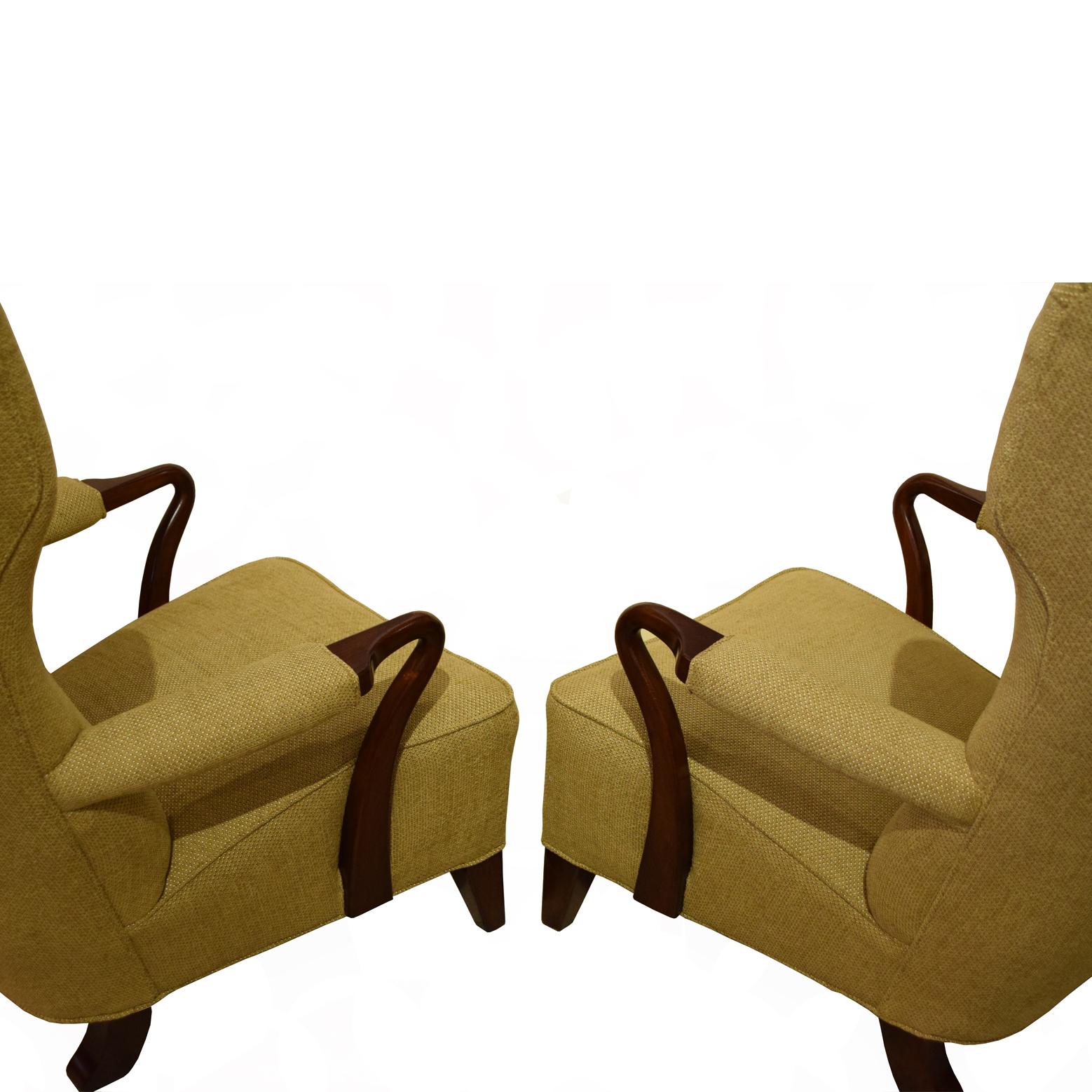 Swedish Pair of Bertil Söderberg Wingback Chairs For Sale