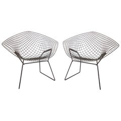 Pair of Bertoia Diamond Chairs